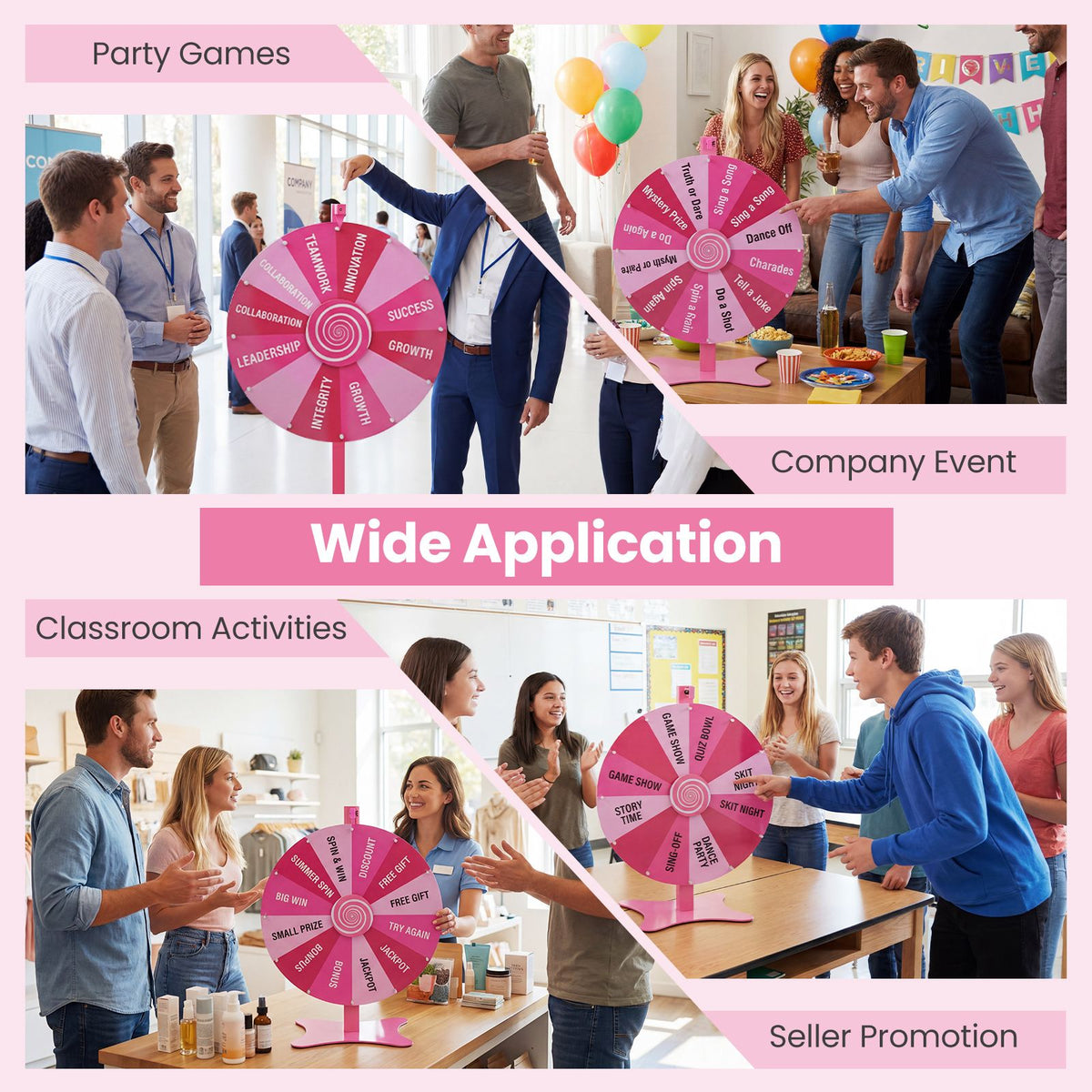 60 CM Prize Wheel Tabletop or Floor Standing Spinning Prize Wheel