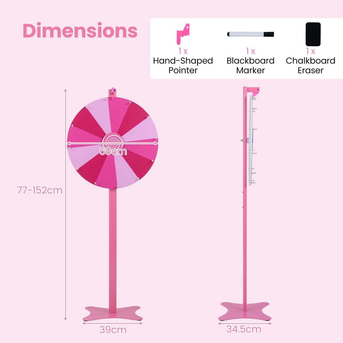 60 CM Prize Wheel Tabletop or Floor Standing Spinning Prize Wheel