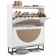 24cm Narrow Shoe Storage Cabinet with 2 Flip Drawers for Entryway