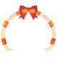 256cm Christmas Pre-lit Festive Arch with Large Bow and Warm White LED Lights for Yard