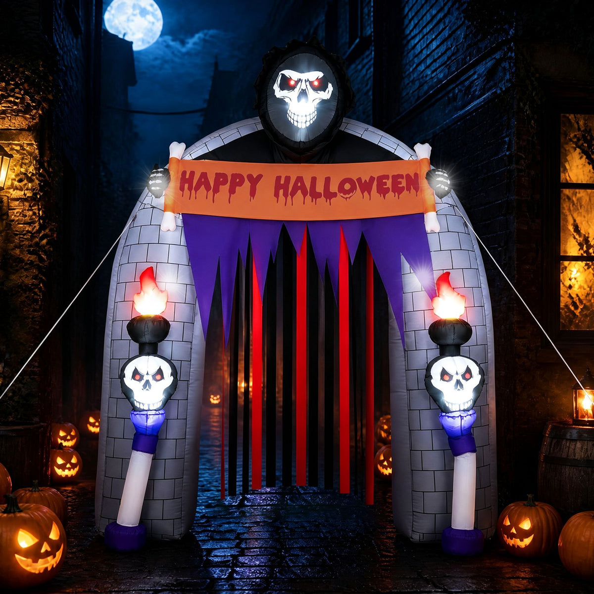 260cm Halloween Haunted Reaper Archway with Built-in LED Lights