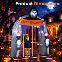 260cm Halloween Haunted Reaper Archway with Built-in LED Lights