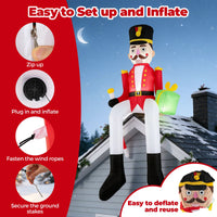 265cm Inflatable Christmas Nutcracker Hanging Decoration for Holiday Decor