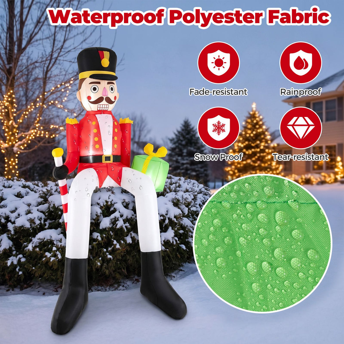 265cm Inflatable Christmas Nutcracker Hanging Decoration for Holiday Decor
