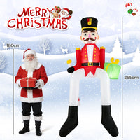 265cm Inflatable Christmas Nutcracker Hanging Decoration for Holiday Decor