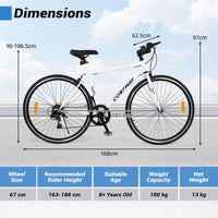 26 Inch Mountain Bike with All-terrain Rubber Wheels and Dual Brakes for Adults and Teens