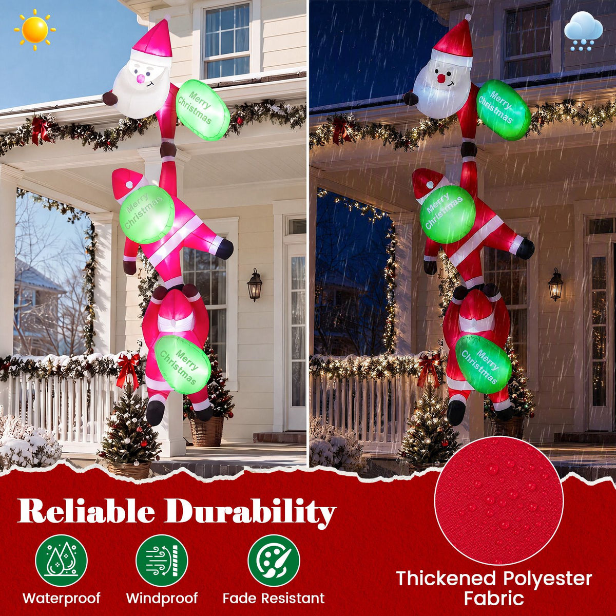 280cm Hanging Christmas Inflatable Indoor Outdoor Decoration for Holiday Decor