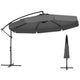 3m Offset Hanging Umbrella with Cover Patio Cantilever Umbrella w/Easy Tilt Adjustment
