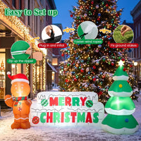 290cm Long Inflatable Merry Christmas Sign Outdoor Decoration for Holiday Decor
