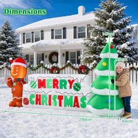290cm Long Inflatable Merry Christmas Sign Outdoor Decoration for Holiday Decor