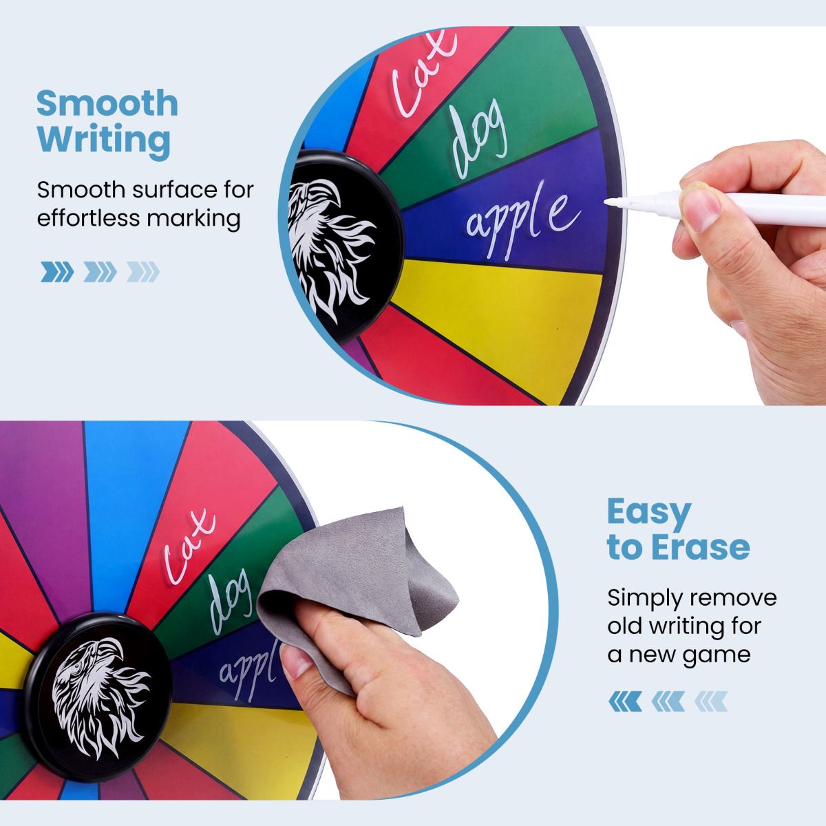 29CM/ 50 CM Spinning Prize Wheel with Blackboard Marker for Prizes