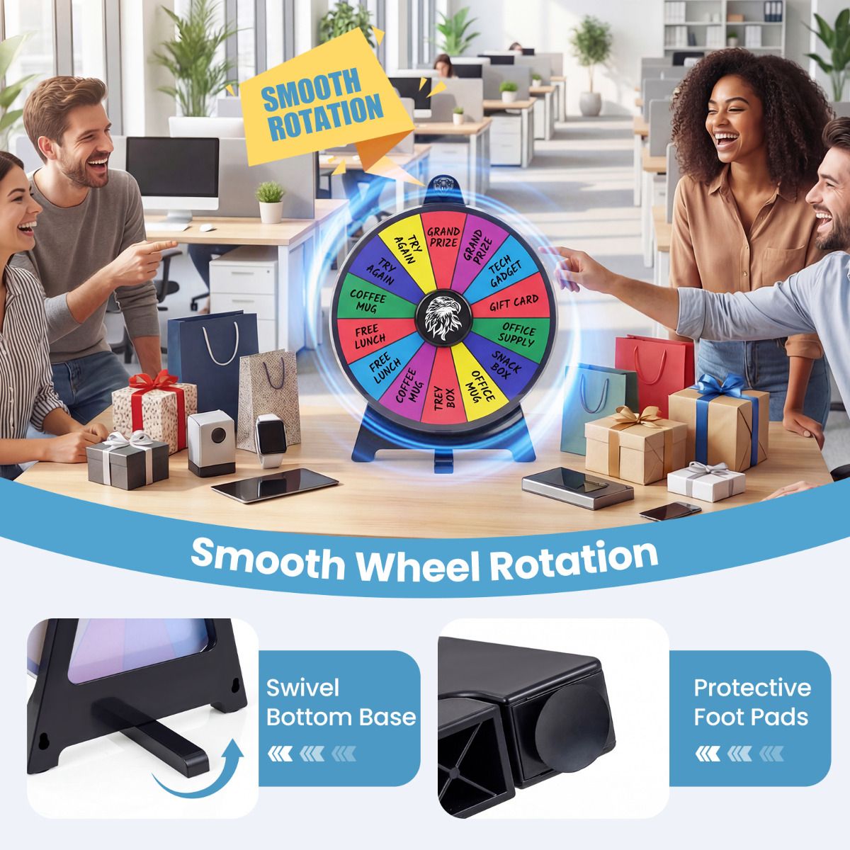 29CM/ 50 CM Spinning Prize Wheel with Blackboard Marker for Prizes