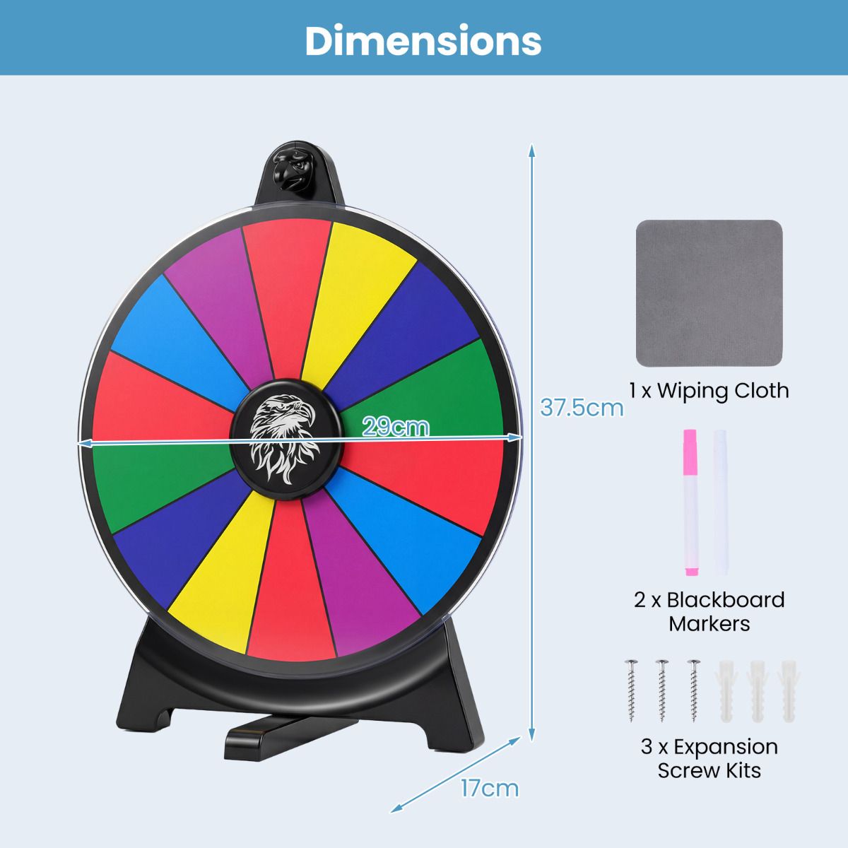 29CM/ 50 CM Spinning Prize Wheel with Blackboard Marker for Prizes