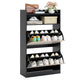 Shoe Storage Cabinet with 2 Flip Drawers, Slim Hidden Narrow Shoe Organizer
