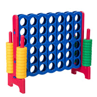 Giant 4-in-a-Row Game Set, Jumbo 4-to-Score Game with 42 Rings and Quick-Release Slider for Kids and Adults