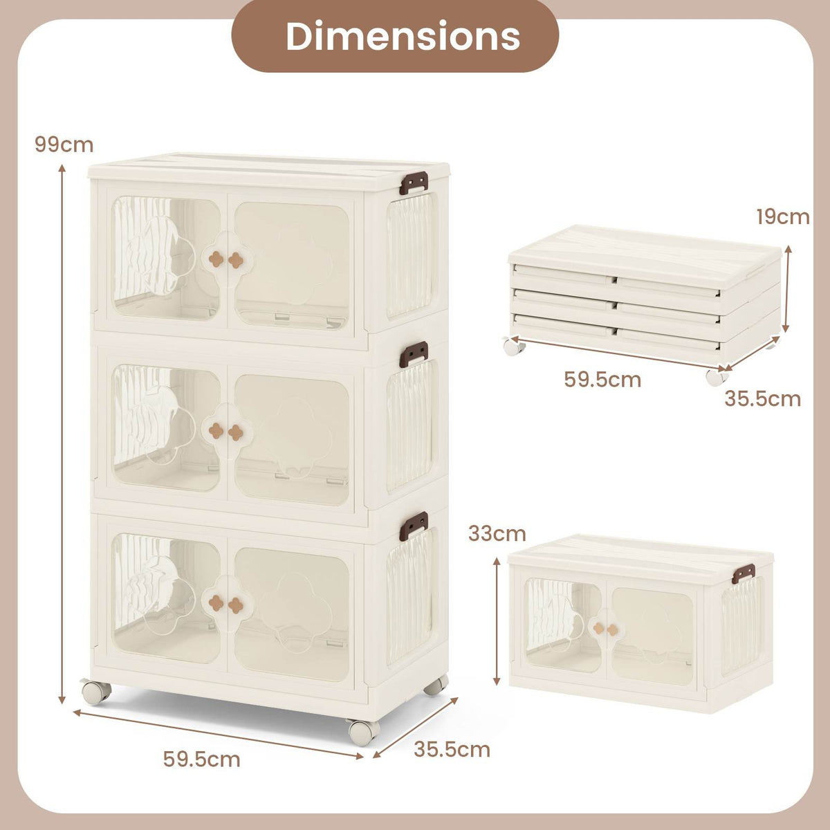3/4 Tier Stackable Storage Bins with Lids