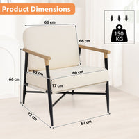 Modern Lounge Chair Accent Armchair with Removable Zippered Cushions