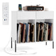 Record Player Stand w/ Power Outlets Vinyl Record Storage Turntable Display