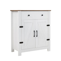 Farmhouse Buffet Cabinet 80cm with Adjustable Shelf and 2 Barn Doors
