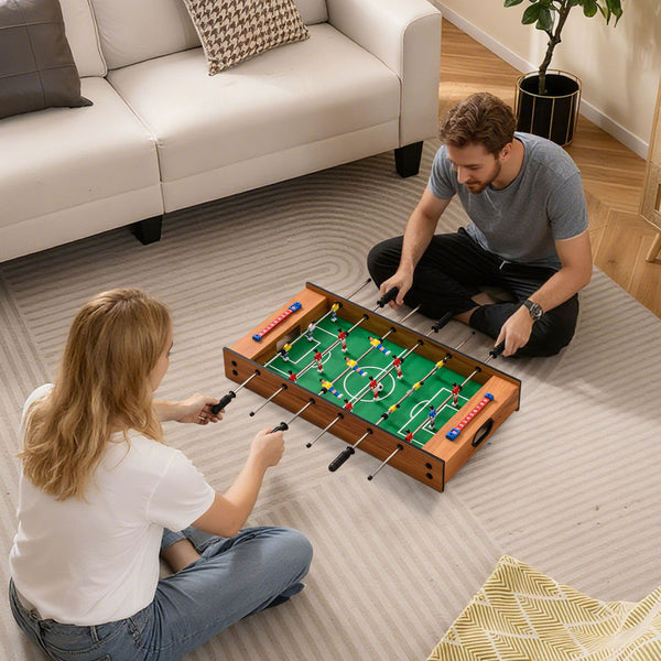 2 In 1 Multi Game Table with Compact Tabletop Foosball Table and Hockey Game