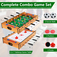 2 In 1 Multi Game Table with Compact Tabletop Foosball Table and Hockey Game