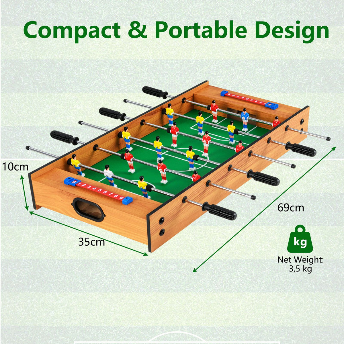 2 In 1 Multi Game Table with Compact Tabletop Foosball Table and Hockey Game