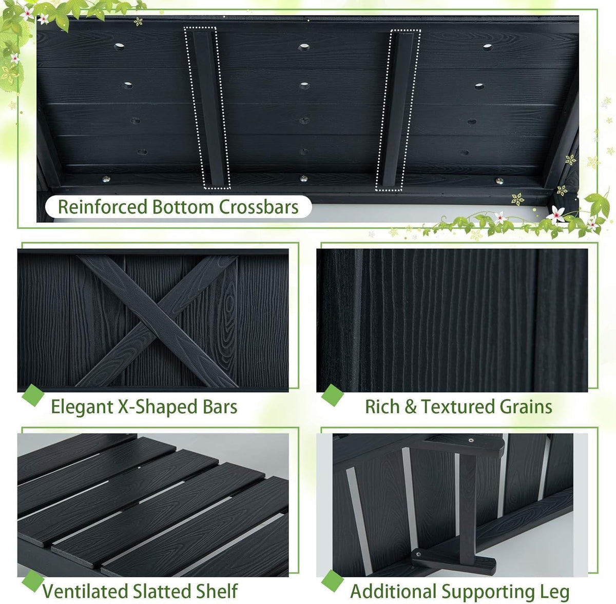 HIPS Raised Garden Bed, Poly Wood Elevated Planter Box w/Legs