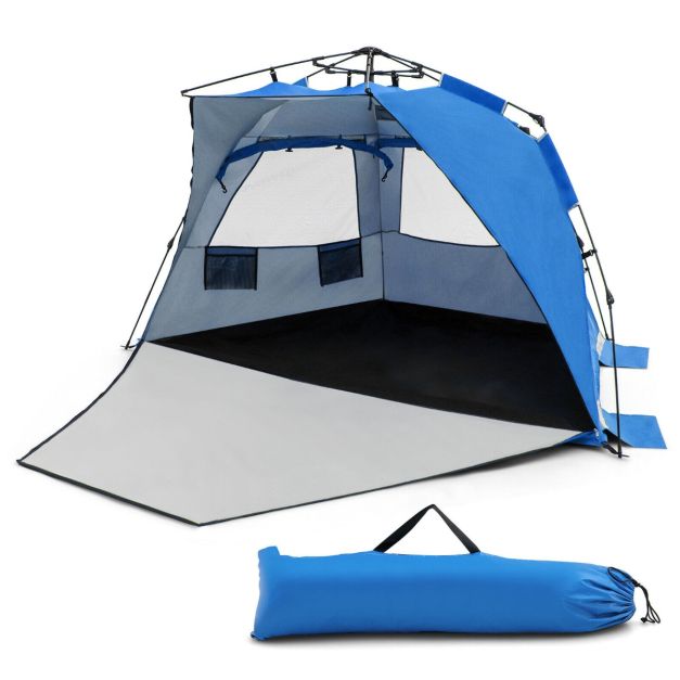 Foldable Portable Instant Pop-up Beach Tent for 3-4 Persons with Carry Bag