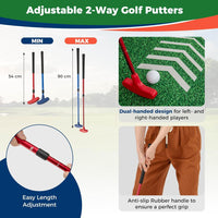 Portable Putting Green Mat with 2 Adjustable Putters, 6 Balls, Carrying Bag, Golf Putting Mat for Party