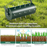 Heavy-Duty Rolling Aerator w/ Lawn Soil Penetrating Spikes & 130 cm Handle