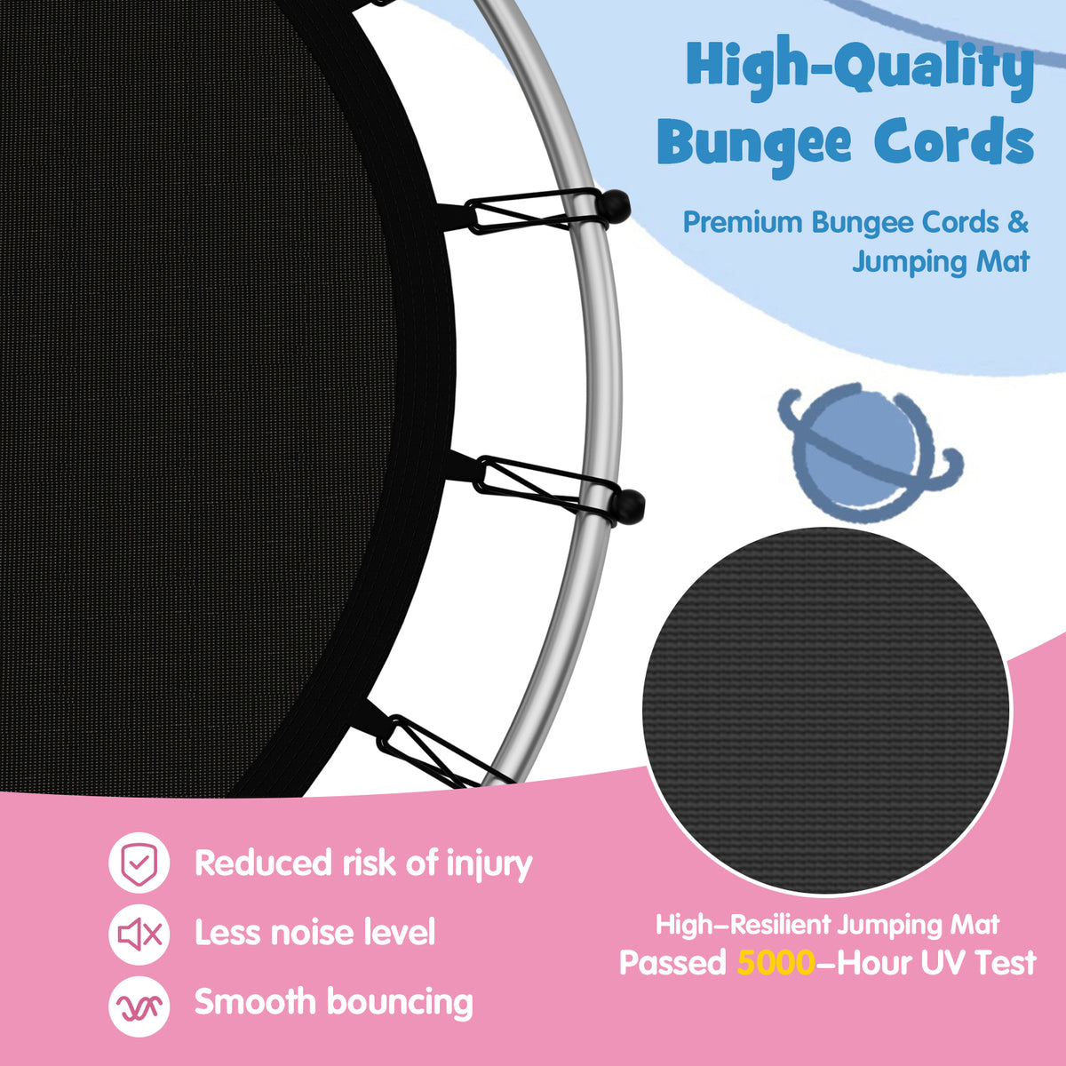 Kid Round Trampoline, 4.5ft Children Outdoor & Indoor Jumping Bed