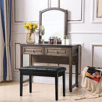 PU Leather Piano Bench with Padded Cushion and Music Storage