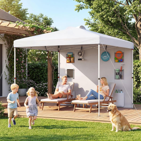 3 x 3M Pop up Canopy Tent with Sidewall 6 Pockets Instant Setup Commercial Gazebo