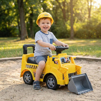 2-in-1 Ride on Excavator with Detachable Trailer Kids Digging Bulldozer with Shovel
