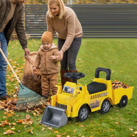2-in-1 Ride on Excavator with Detachable Trailer Kids Digging Bulldozer with Shovel