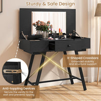 2-in-1 Vanity Desk with Mirror and Charging Station