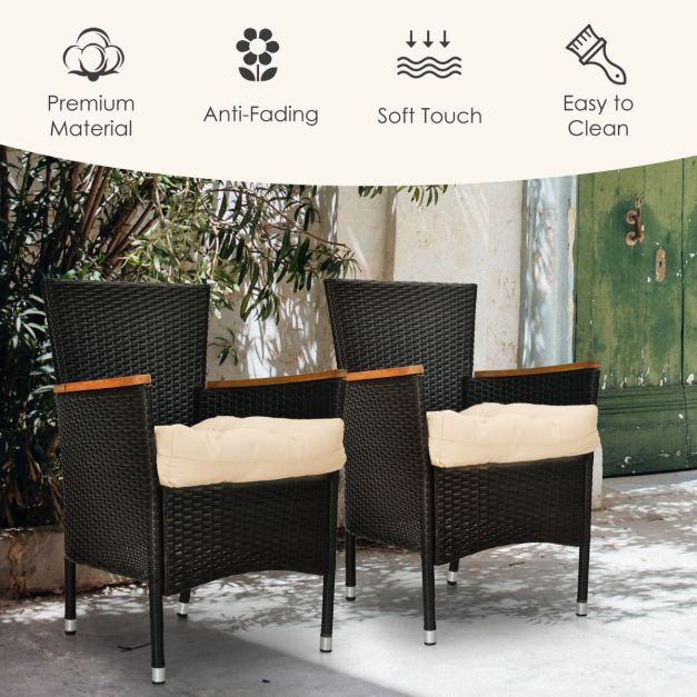2 Pieces 53 x 53 CM Patio Chair Seat Cushions for Indoor and Outdoor