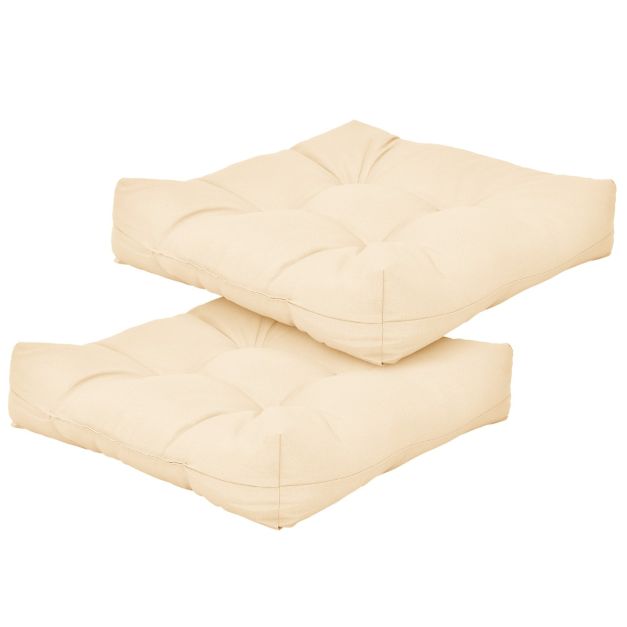 2 Pieces 50x50cm Outdoor Seat Cushions, Waterproof & Sun Protection for Indoor and Outdoor