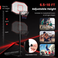 2m-3m Height Adjustable Basketball Hoop Stand System with Wheels