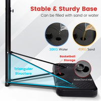 2m-3m Height Adjustable Basketball Hoop Stand System with Wheels