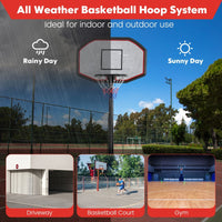 2m-3m Height Adjustable Basketball Hoop Stand System with Wheels