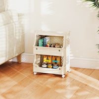 2/3/4/5 Tier Rolling Laundry Basket with Wheels Stackable Plastic Storage Cart