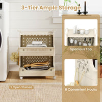 2/3/4/5 Tier Rolling Laundry Basket with Wheels Stackable Plastic Storage Cart