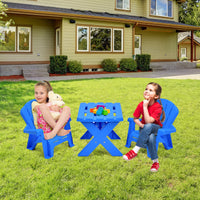 Kids Plastic Table with 2 Adirondack Chairs Set