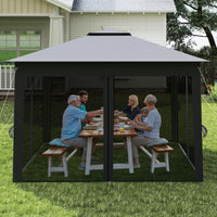 3.4 X 3.4 M Foldable Canopy Tent with Mesh Netting Double Roof and Carrying Bag