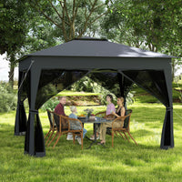 3.4 X 3.4 M Foldable Canopy Tent with Mesh Netting Double Roof and Carrying Bag