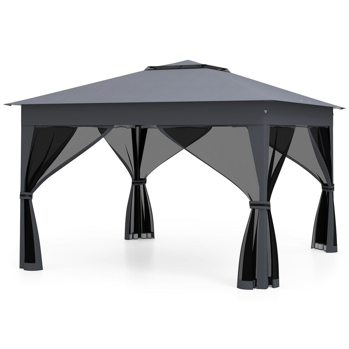 3.4 X 3.4 M Foldable Canopy Tent with Mesh Netting Double Roof and Carrying Bag