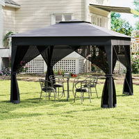 3.4 X 3.4 M Foldable Canopy Tent with Mesh Netting Double Roof and Carrying Bag
