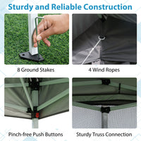 3.4 X 3.4 M Foldable Canopy Tent with Mesh Netting Double Roof and Carrying Bag