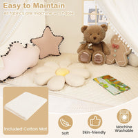 3-4 Kids Large Play Tent House with Fabric and Screen Curtains Star Lights